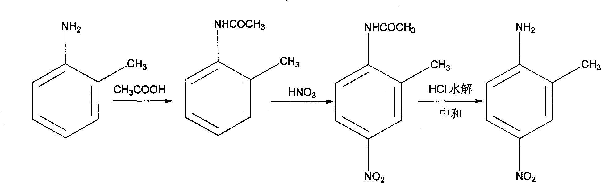 Preparation method of 2-methyl-4-nitrophenylamine