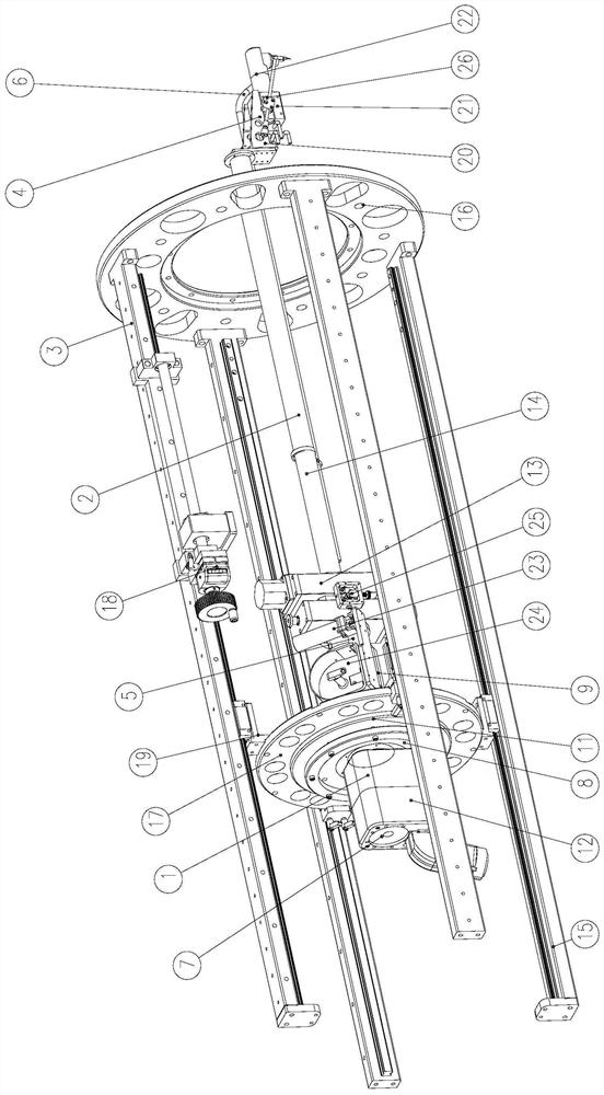 Welding head for deep hole surfacing