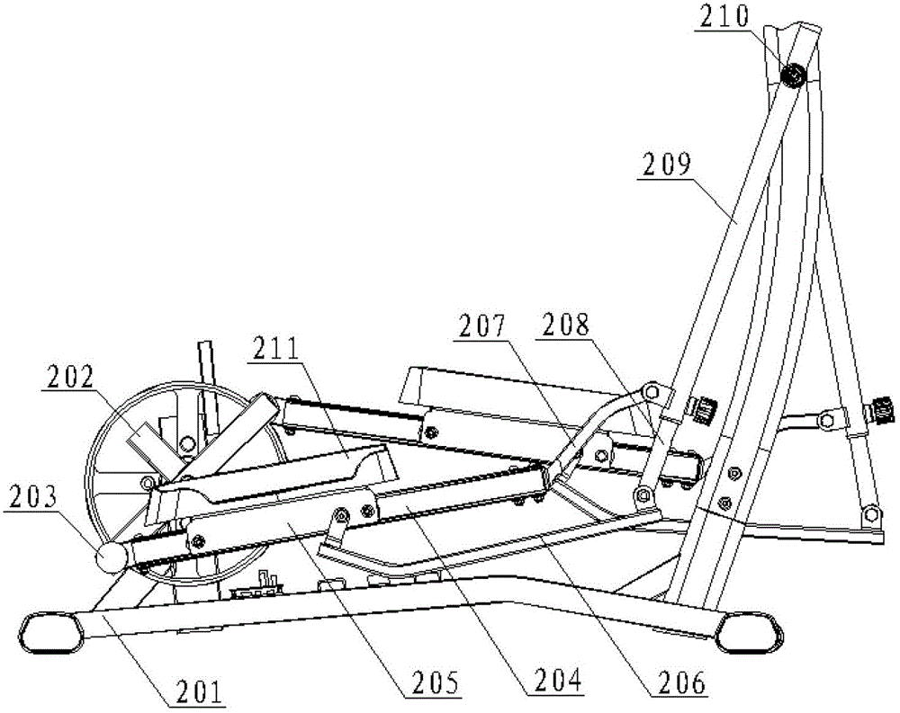 Exercise bicycle with reciprocating mechanism of pedal along track