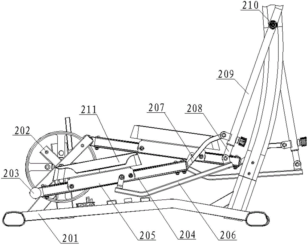 Exercise bicycle with reciprocating mechanism of pedal along track
