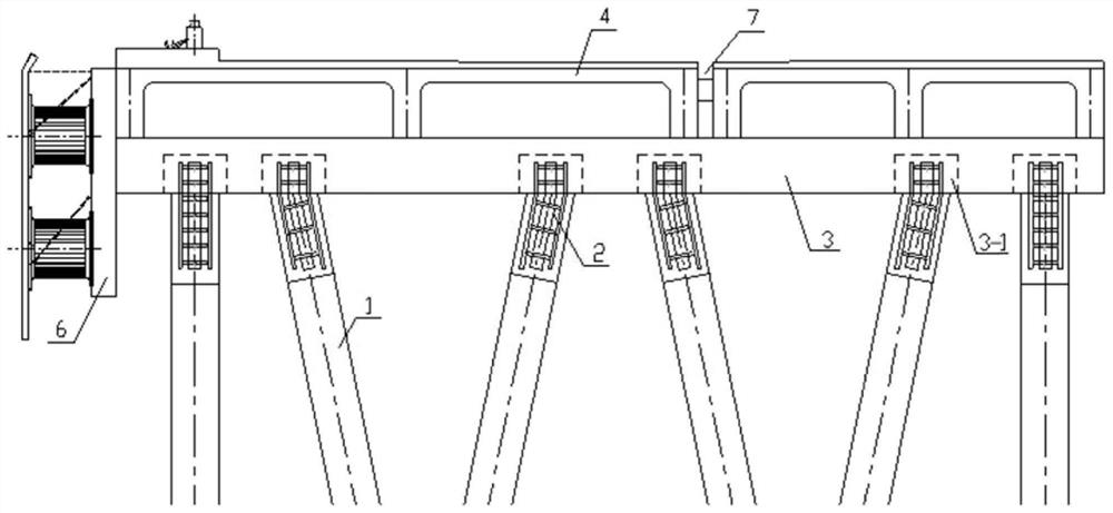 Modular fabricated high-pile wharf structure and construction method thereof