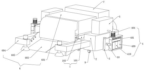 A trolley track cleaning device with self-adaptive adjustment