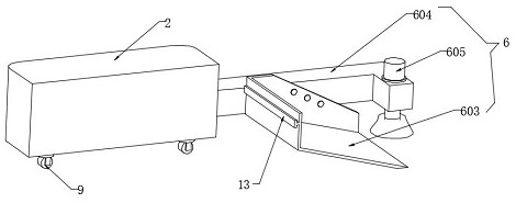 A trolley track cleaning device with self-adaptive adjustment