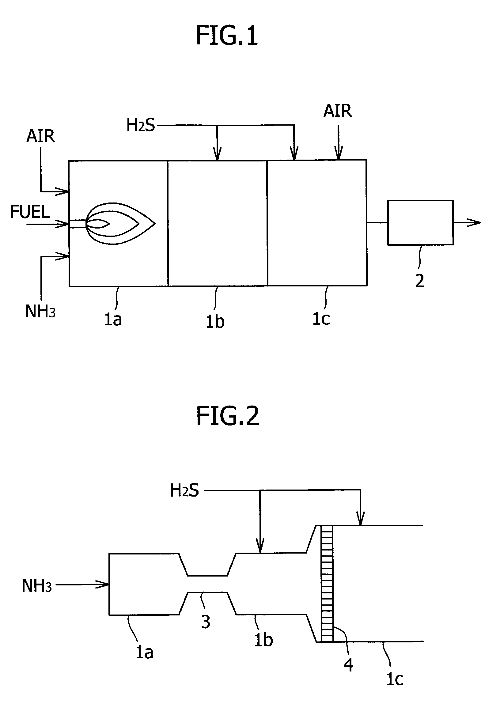 Gas combustion treatment method and apparatus therefor
