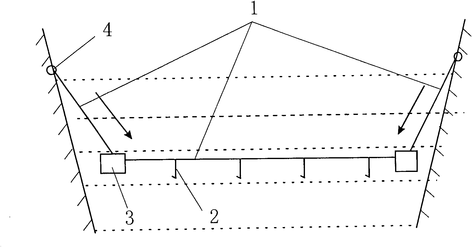 Using method of suspended line fishing gear