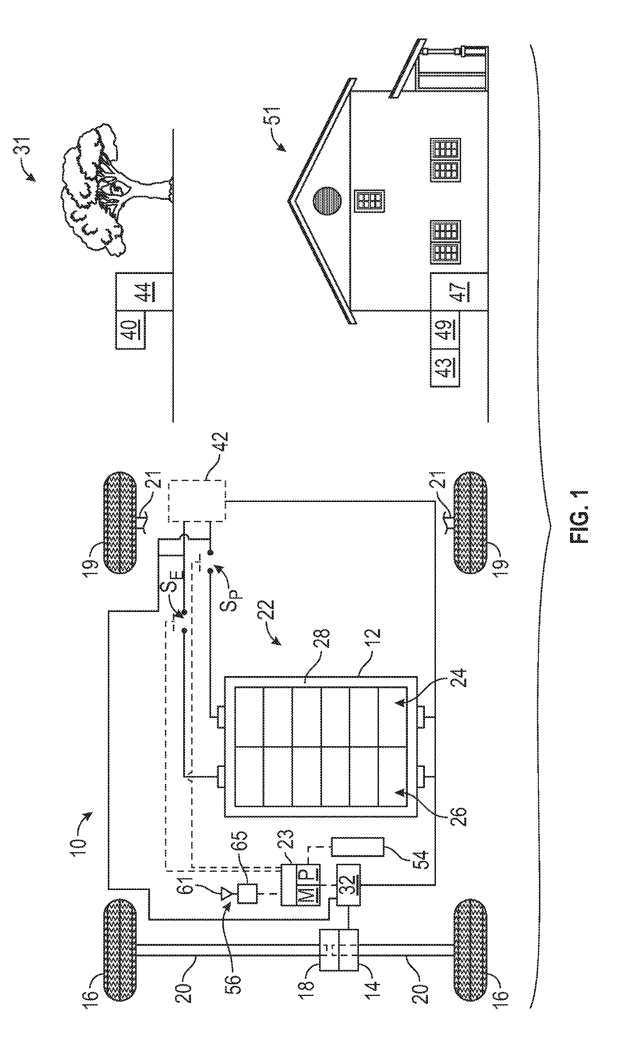 Vehicle with hybrid battery pack and human-machine interface and method of monitoring