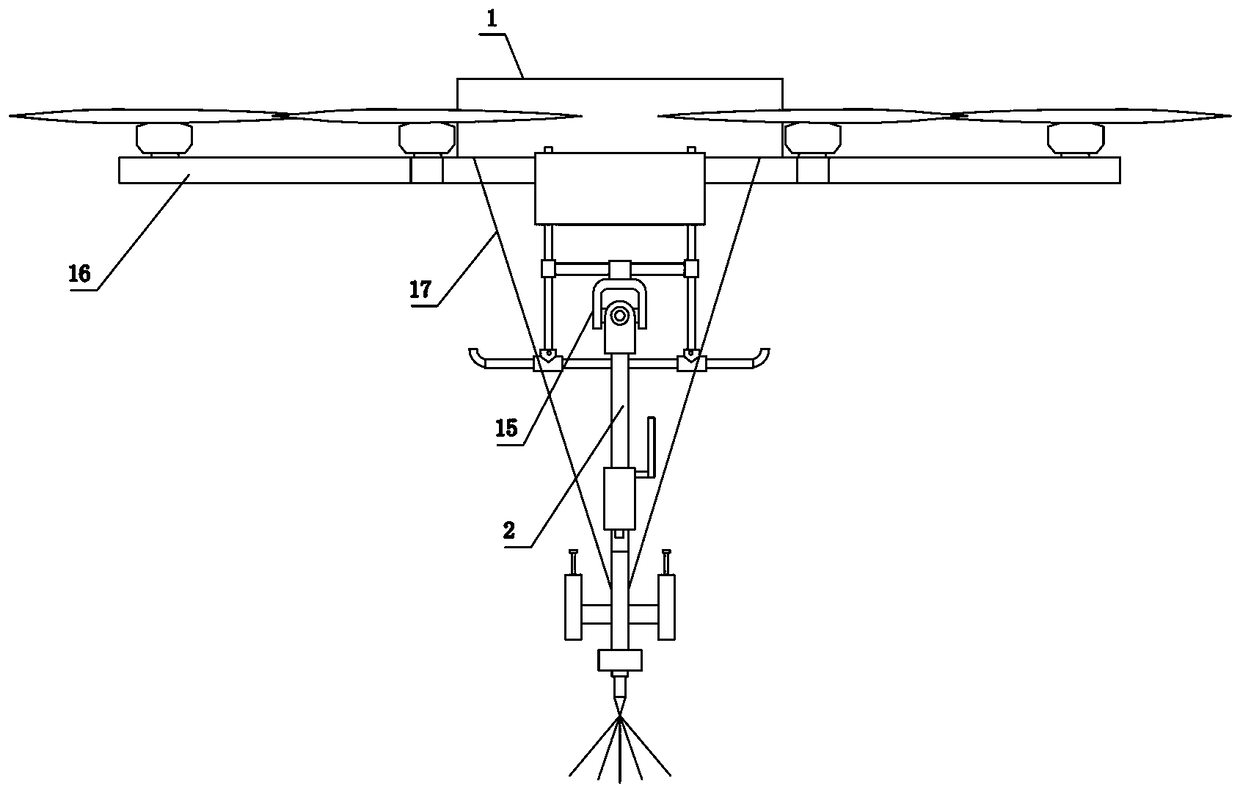 Unmanned-aerial-vehicle-carried power transmission line electroscope device