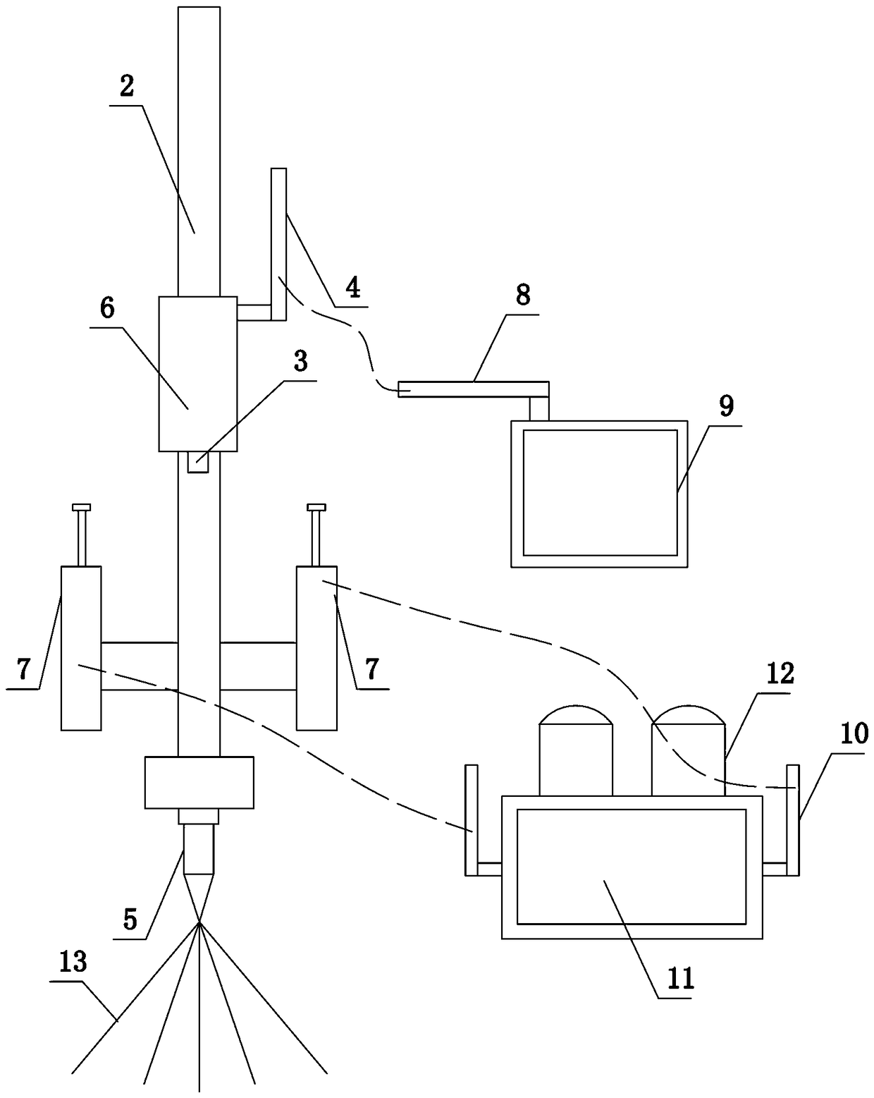 Unmanned-aerial-vehicle-carried power transmission line electroscope device