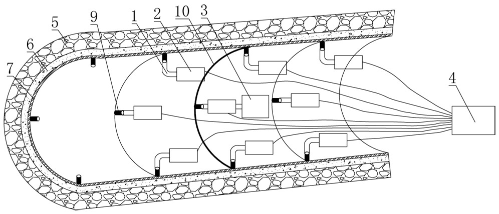Pressure steel pipe contact grouting void detection method and device