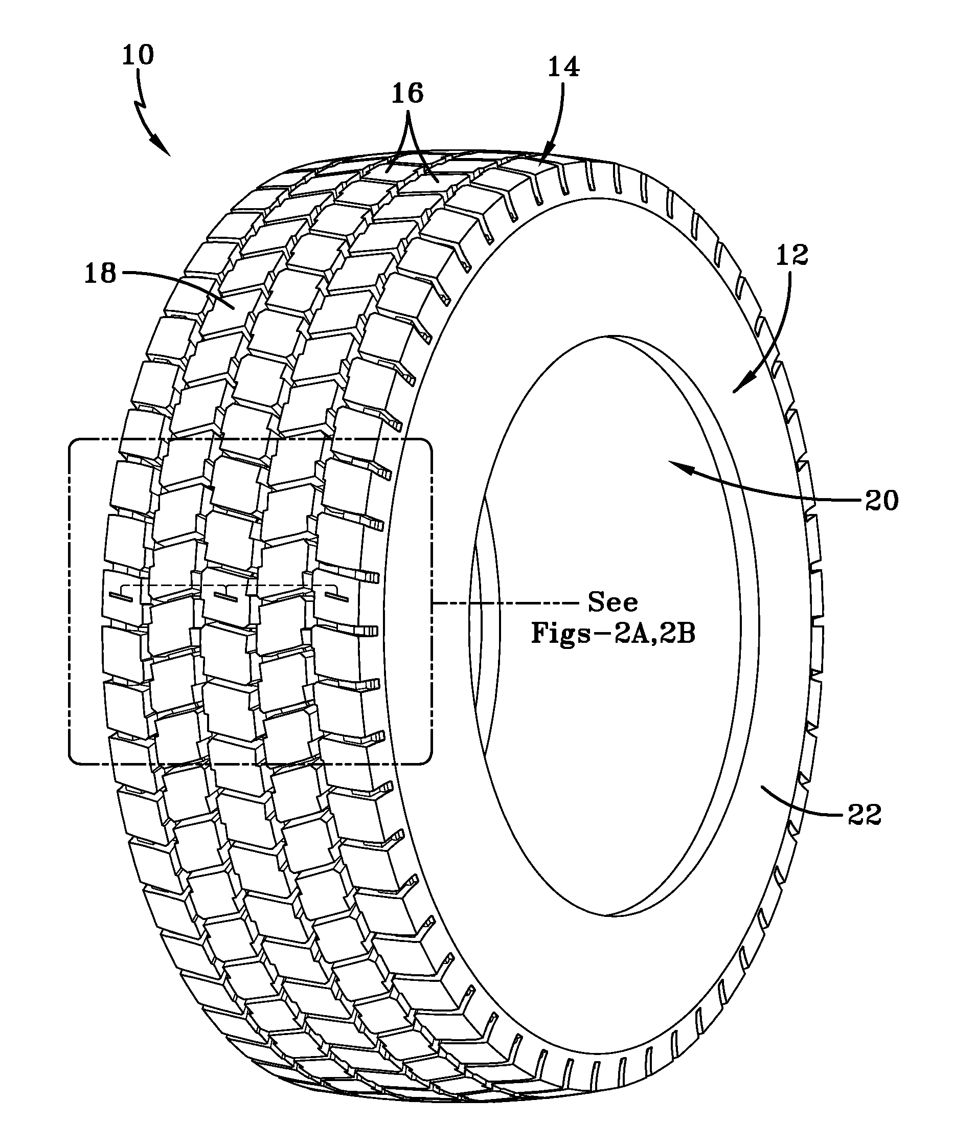 Method of tread wear sensor installation in a tire