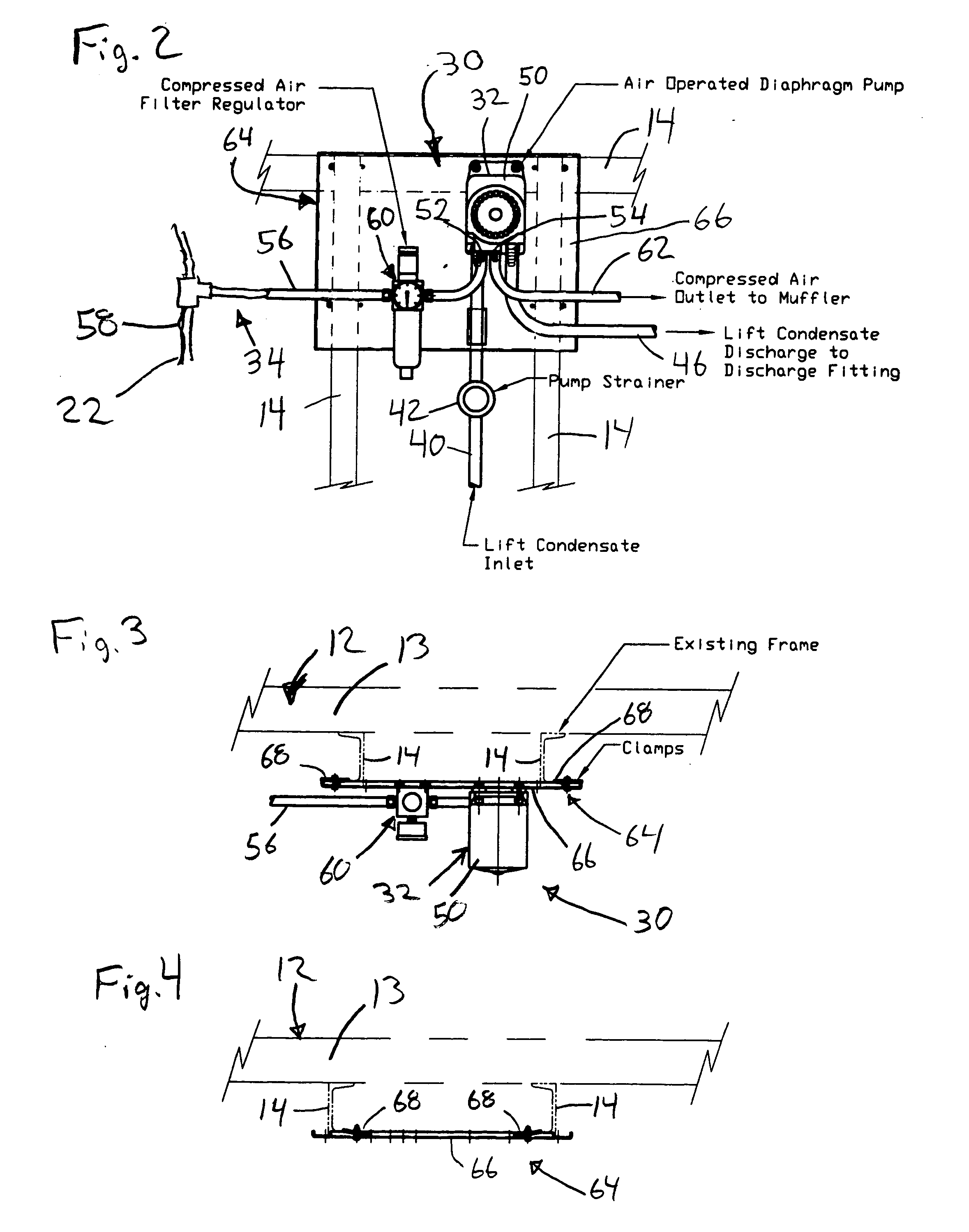 Condensate scavenging system and method for in-ground vehicle lifts