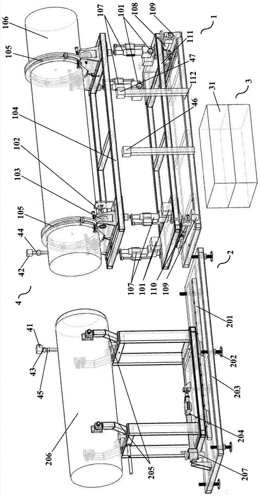 Automatic large engine part butting device
