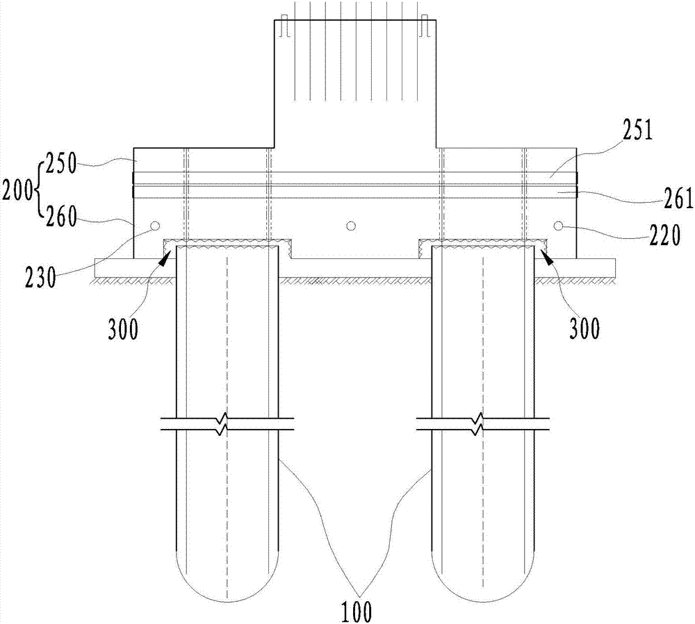 Prefabricated pile cap foundation, power transmission tower and construction method for power transmission tower