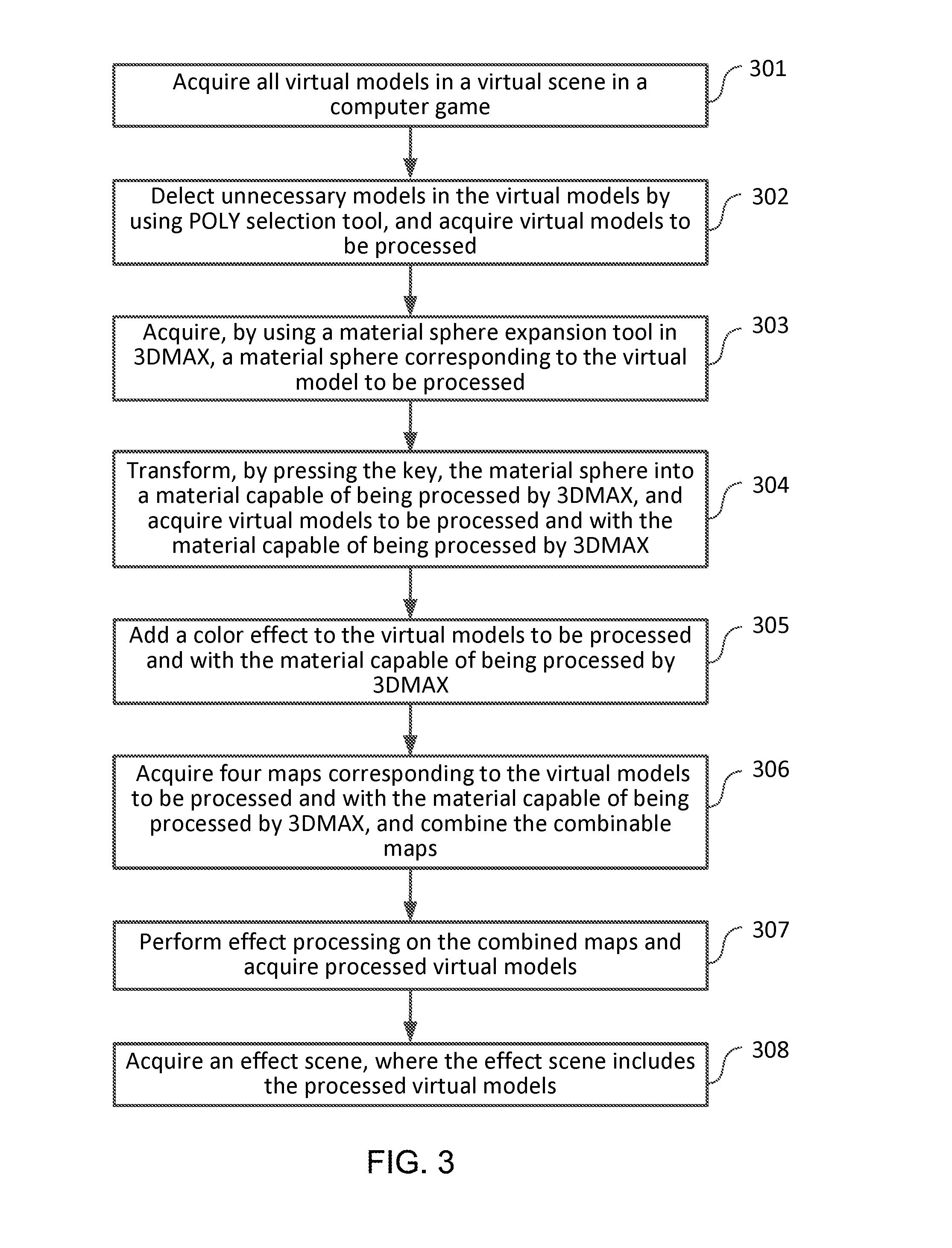 Method and system for simulating real-time processing of virtual scene