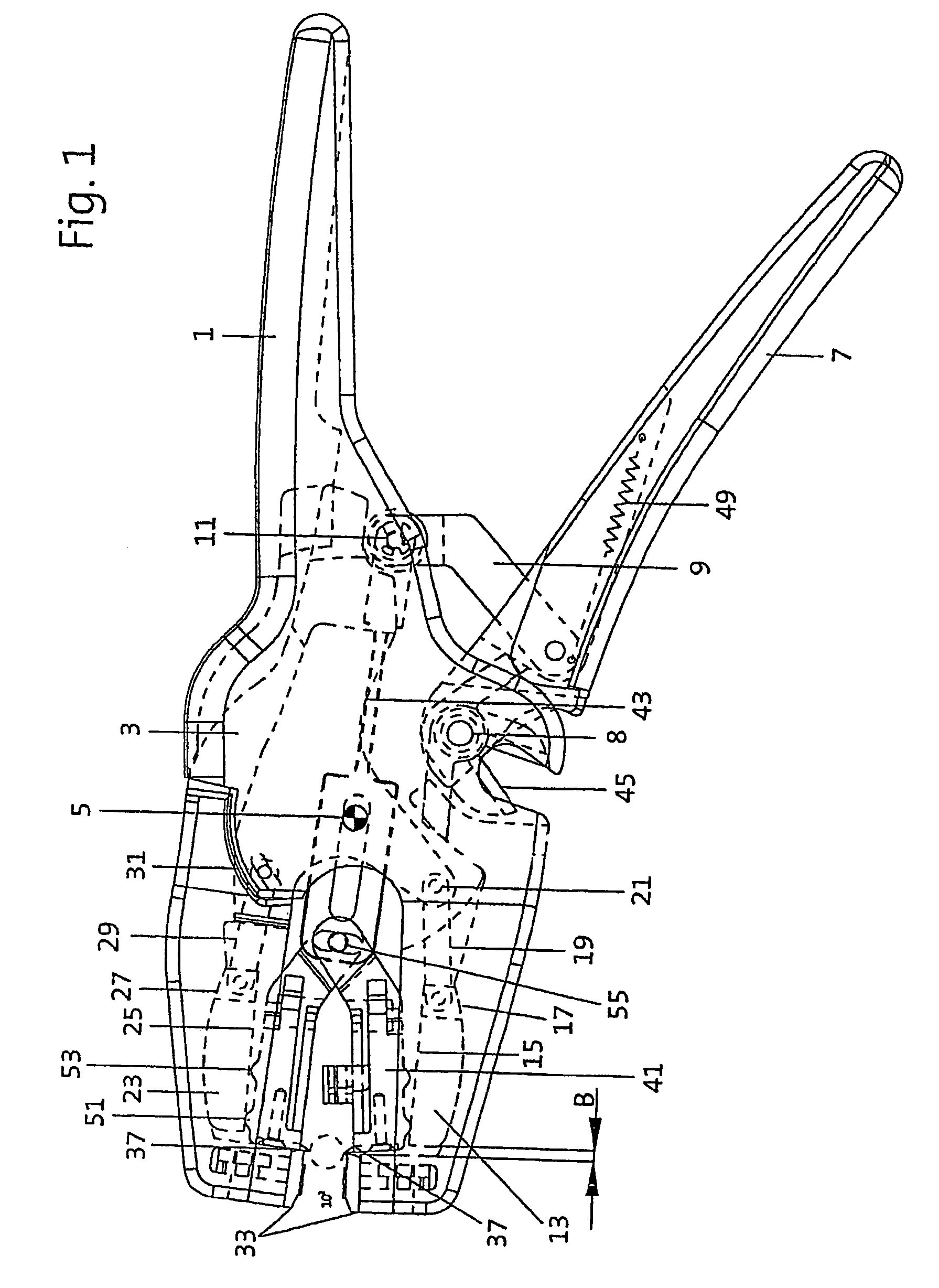 Wire stripper which can be automatically adapted to different conductor cross sections