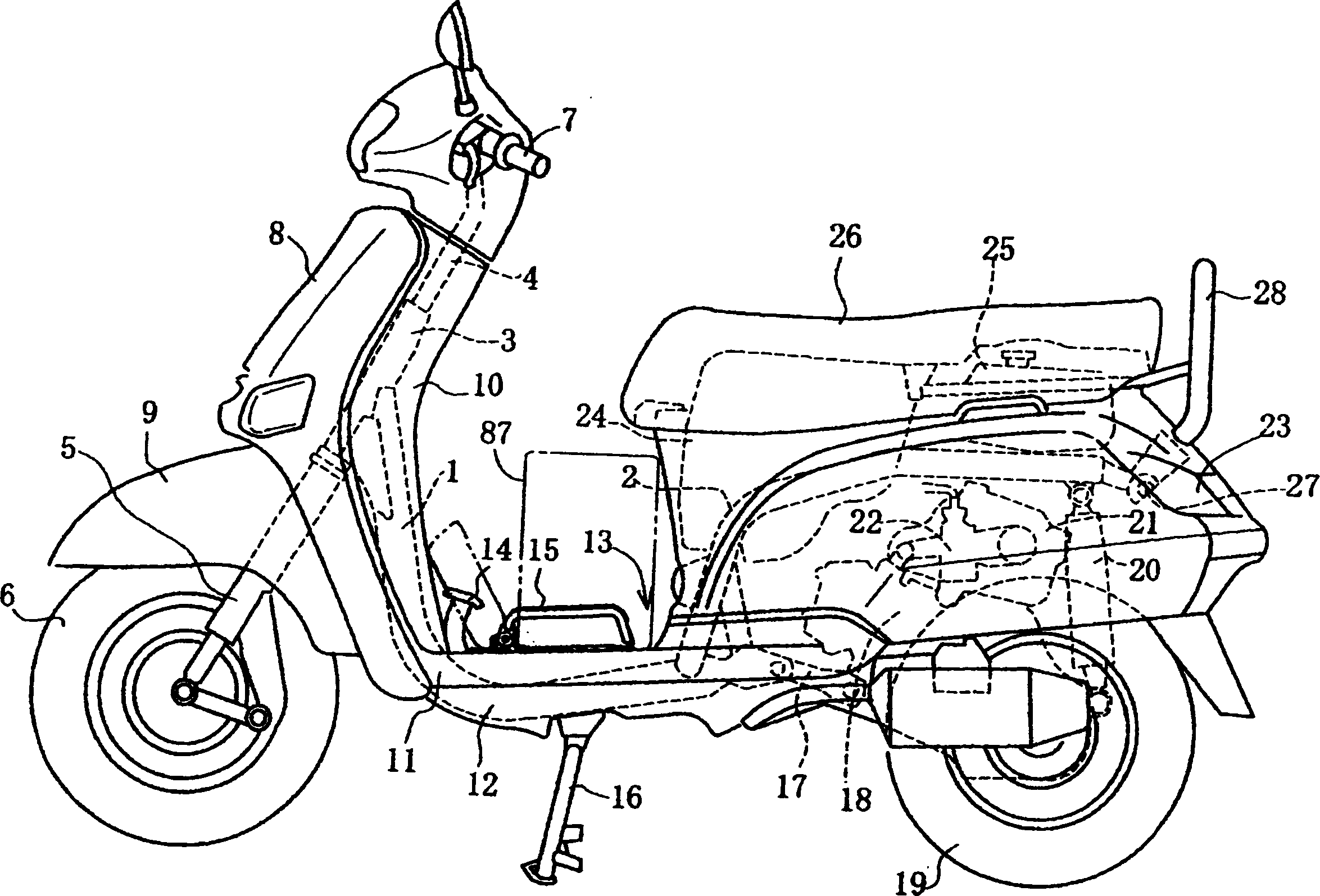 Baseboard structure for small size motorcycle