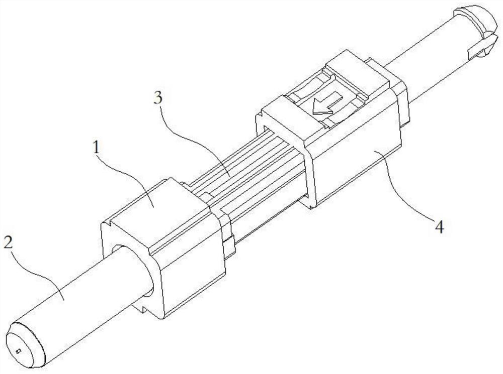 V-groove insertion core assembly and optical fiber connector with same