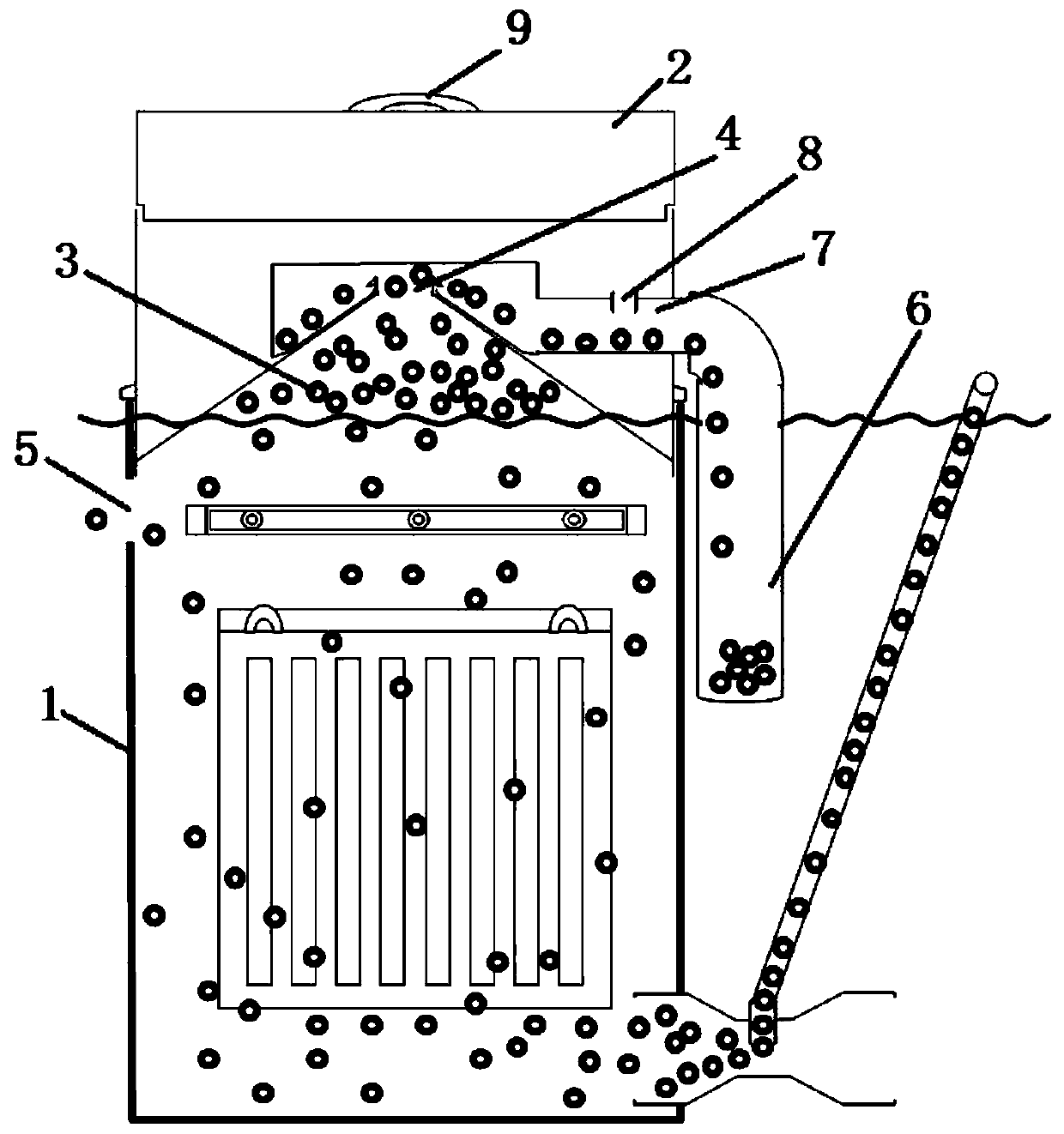 Air ejection mechanism of super-bubble biochemical air ejection separator and application thereof