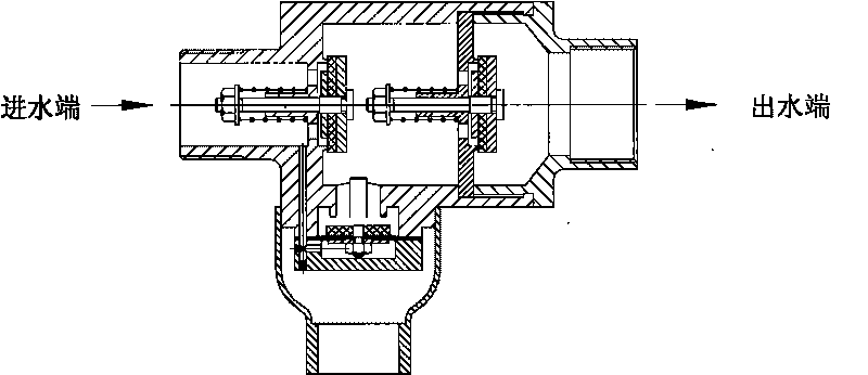 Screw-thread backflow prevention device being free from being equipped with external conduit