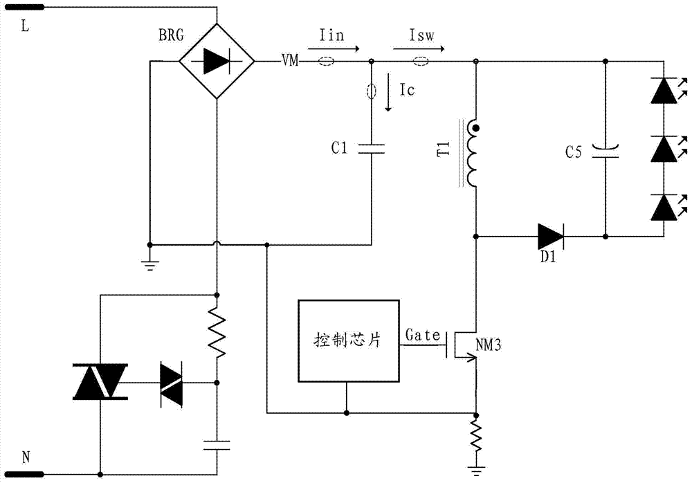 Impedance compensation circuit for LED driver and LED driver