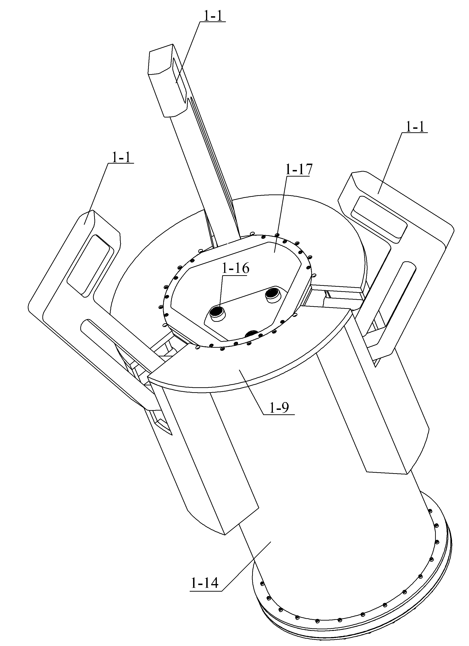 Large-tolerance docking acquisition device focused on space large mechanical arm and rendezvous and docking