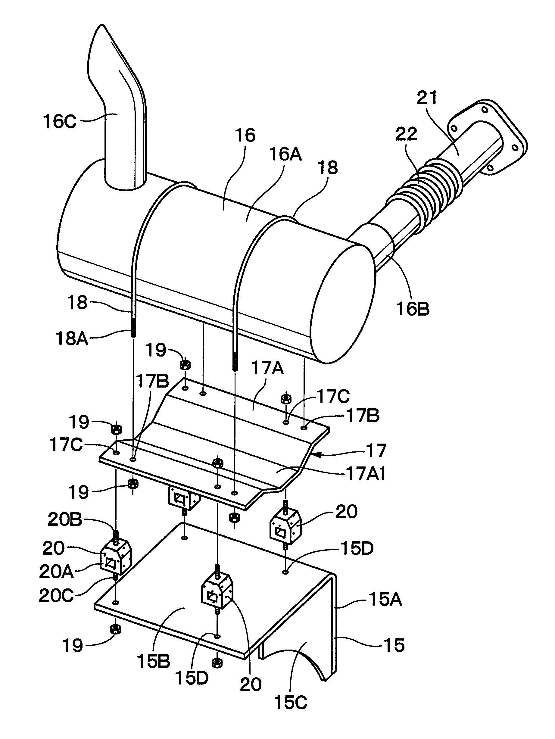 Exhaust gas treatment device for construction machine