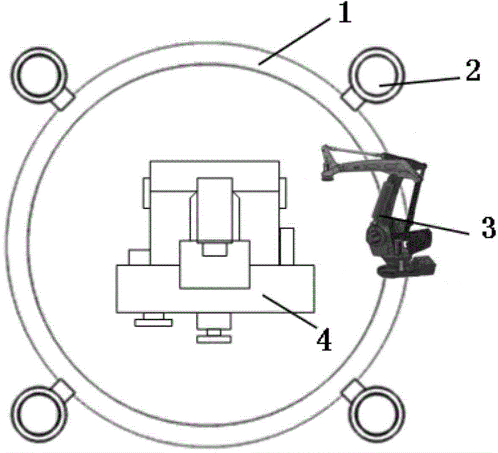 Circular orbit robot for nondestructive testing of large workpiece