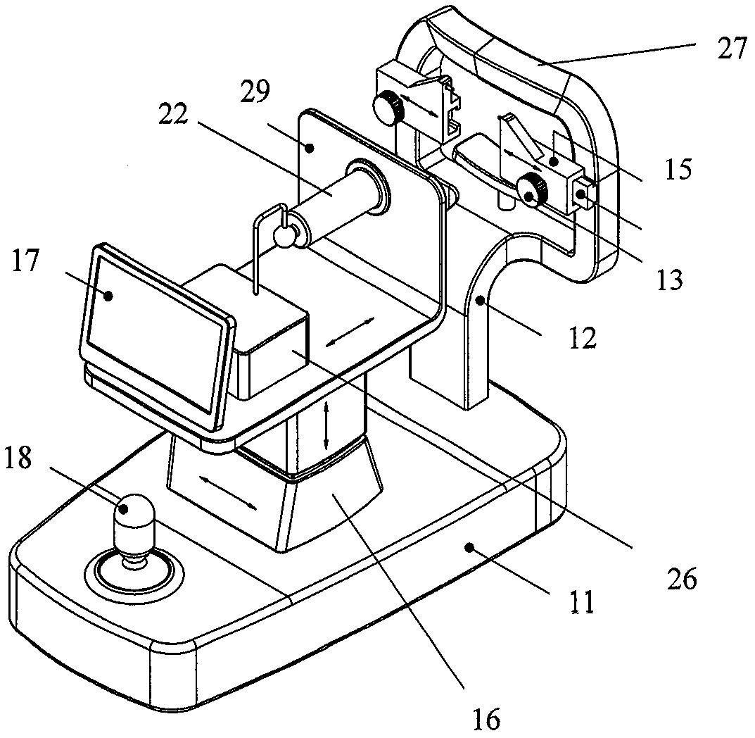 Retinal central arterial pressure measuring device and method