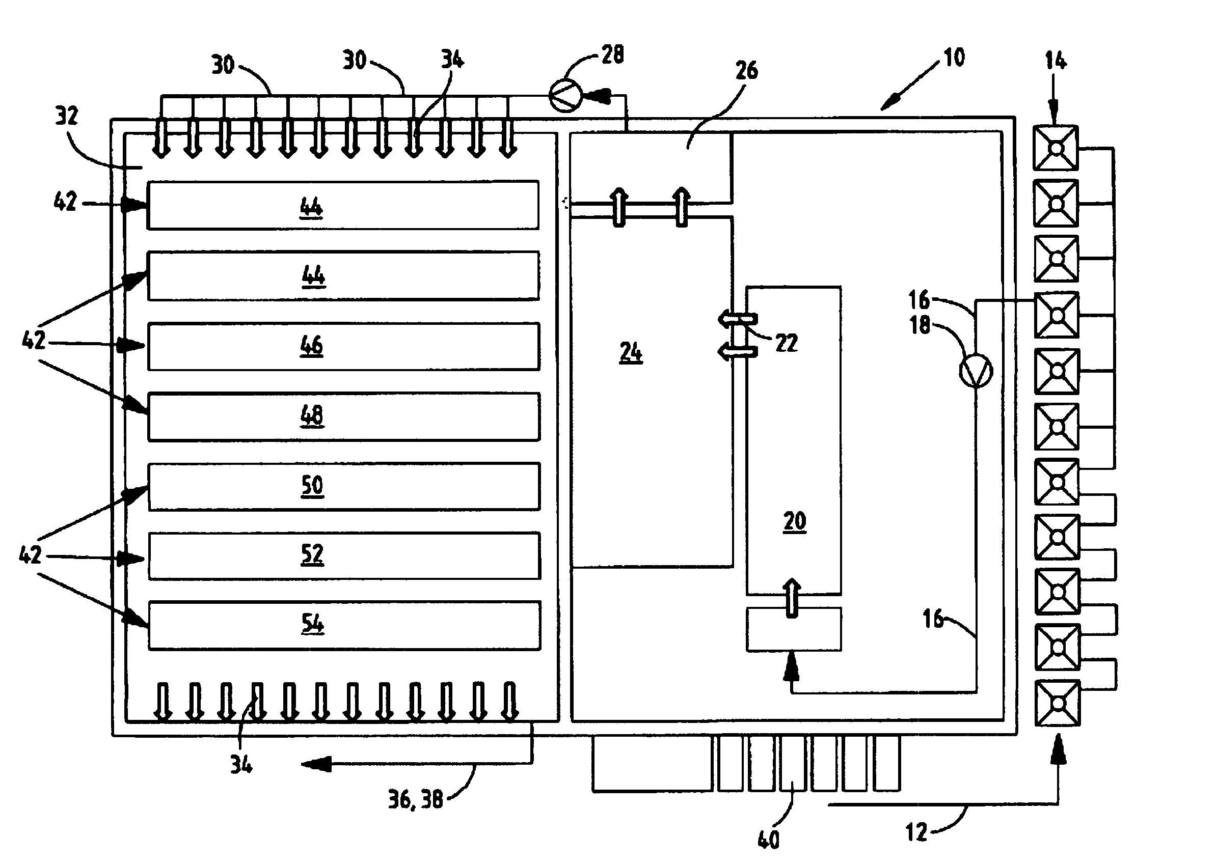 Wastewater purification plant by means of plants