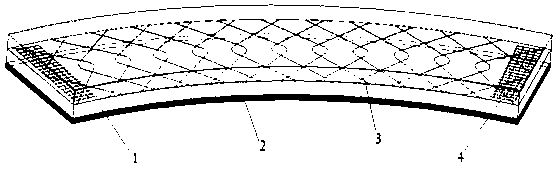 Prestressed concrete pavement suitable for flat curve road section and construction method thereof