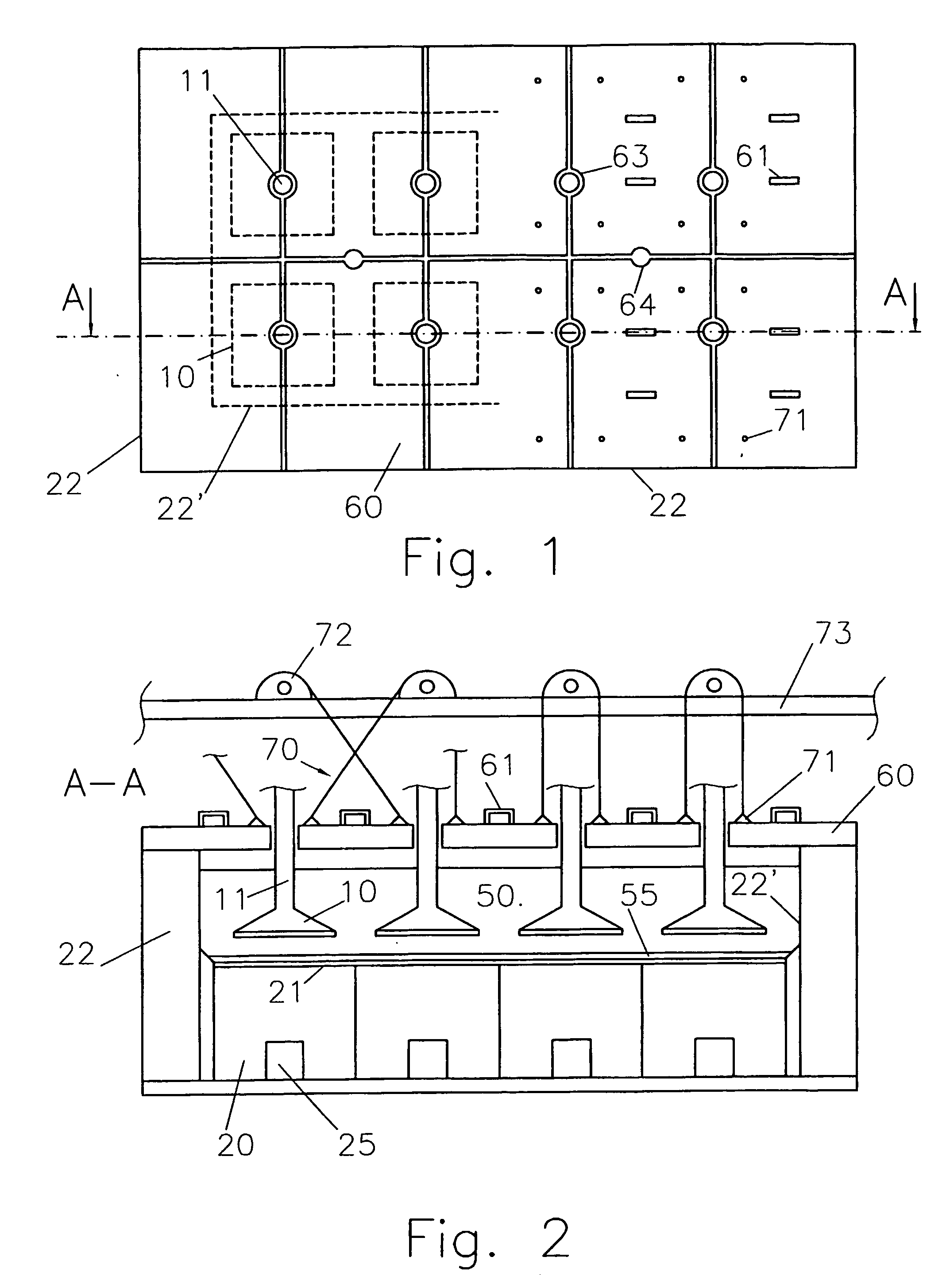 Aluminium electrowinning cell design with movable insulating cover sections