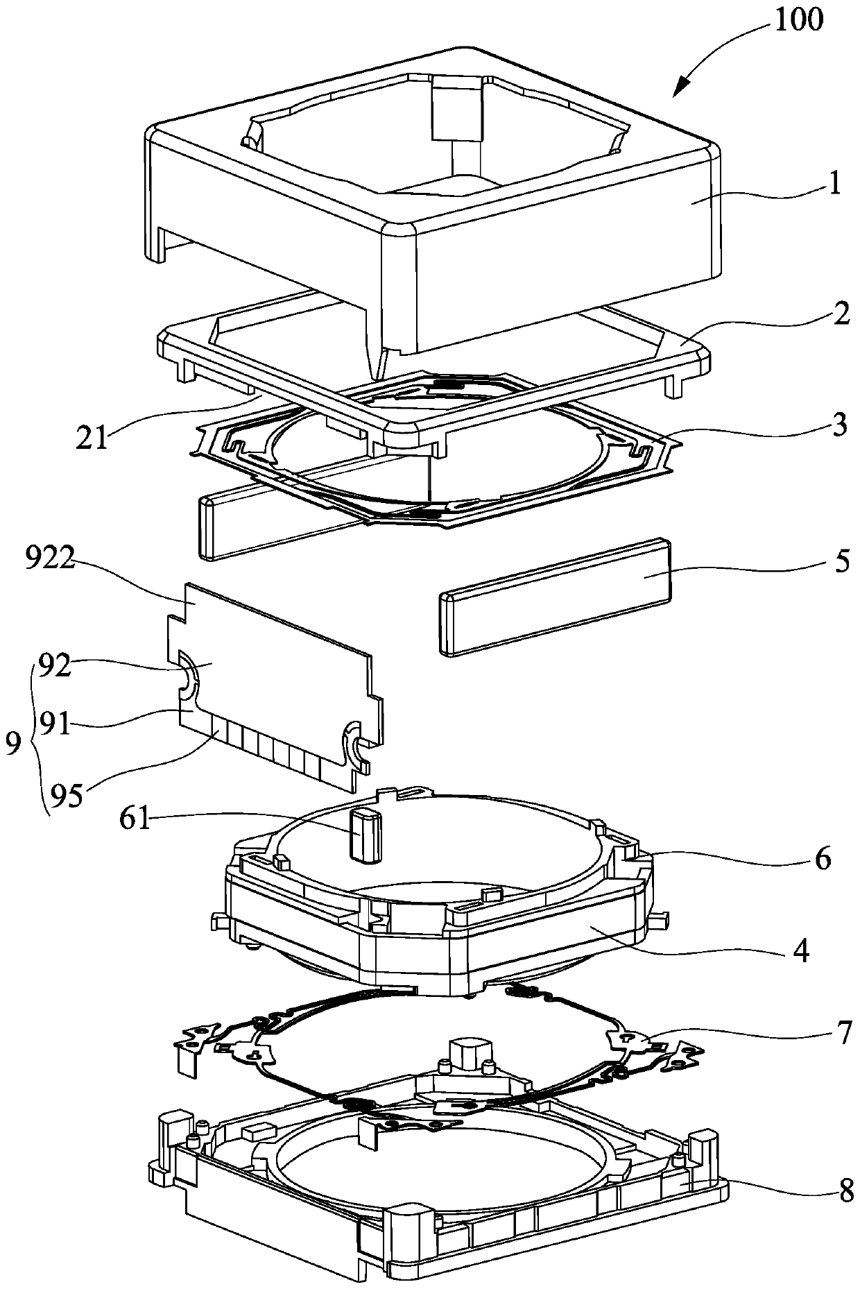 Structure for sensing motion track of voice coil motor