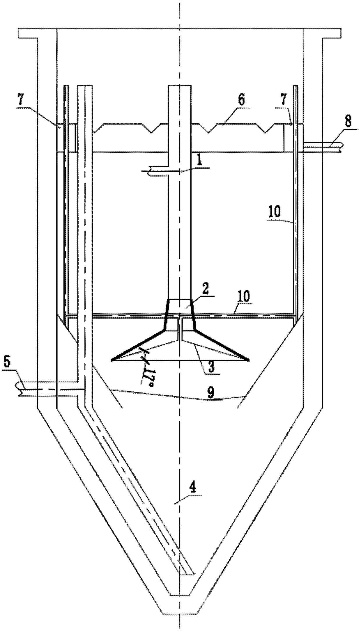 Vertical flow sedimentation tank