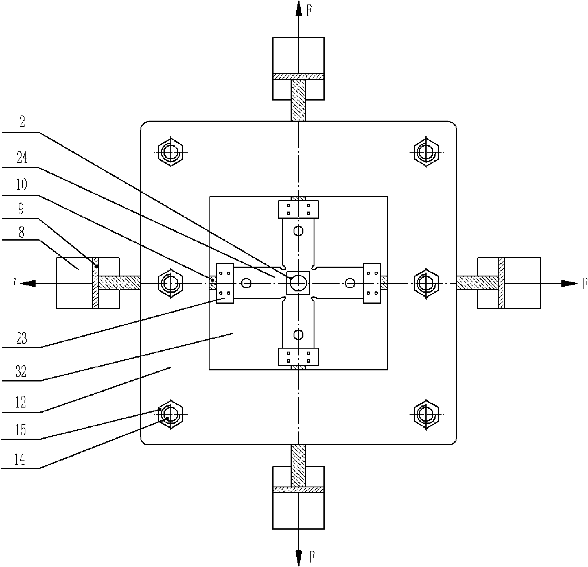A biaxial tensile test device with third-direction stress provided by fluid pressure and its application