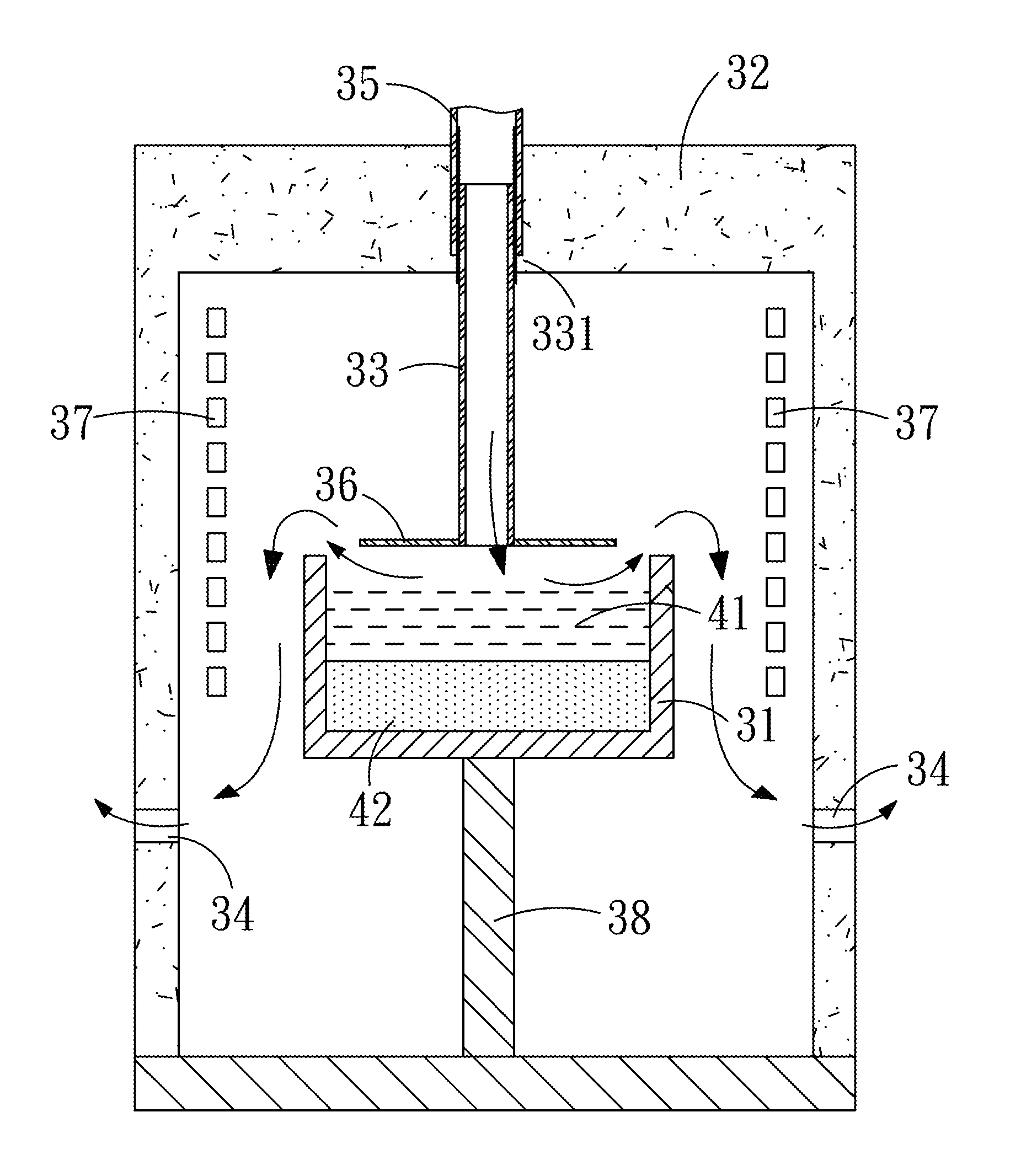 Gas flow guiding device for use in crystal-growing furnace