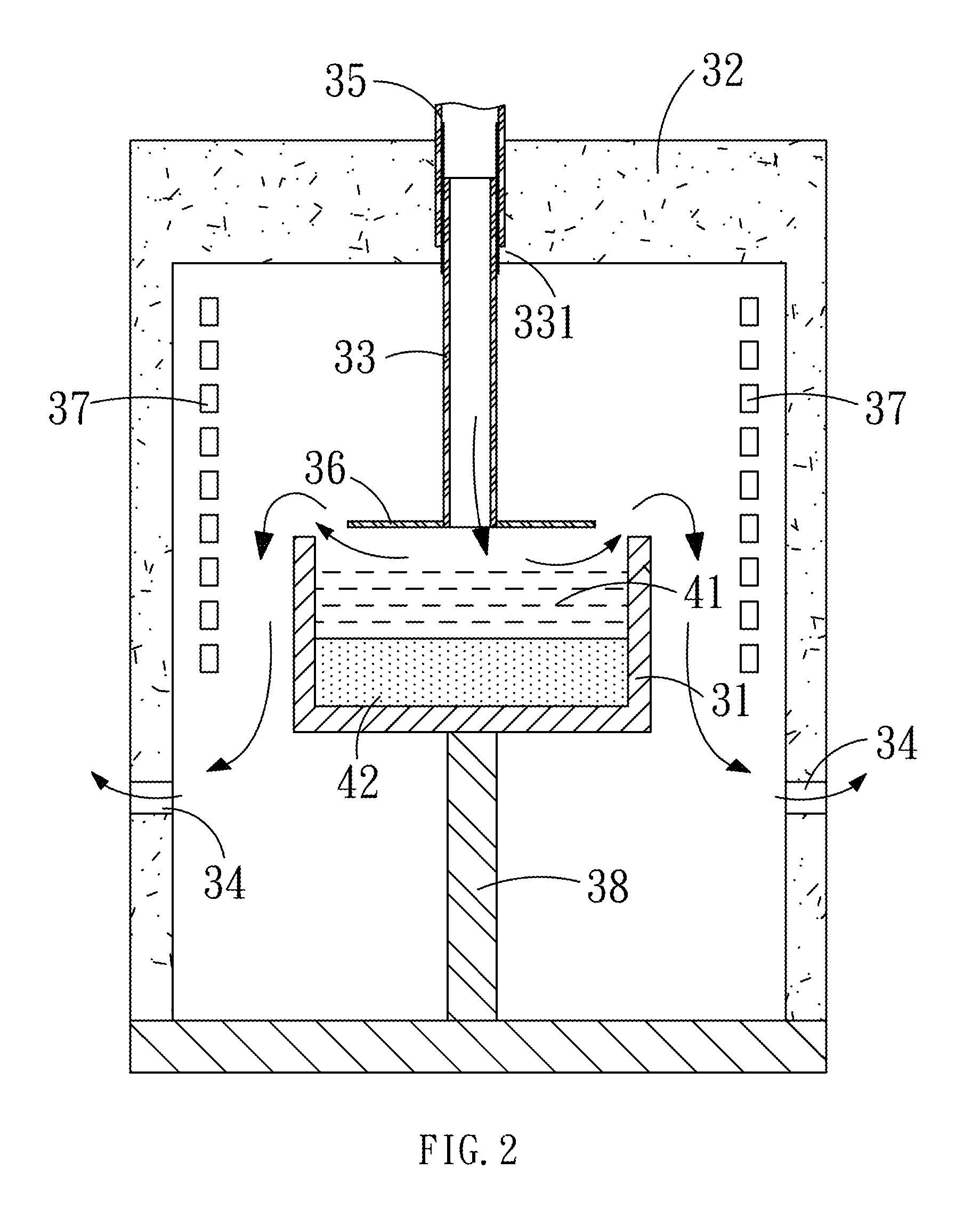 Gas flow guiding device for use in crystal-growing furnace