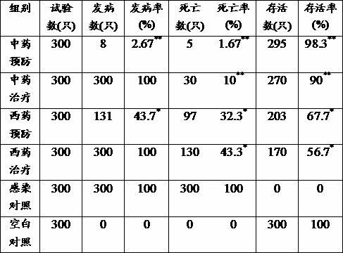 Chinese composition for preventing and treating duck virus hepatitis