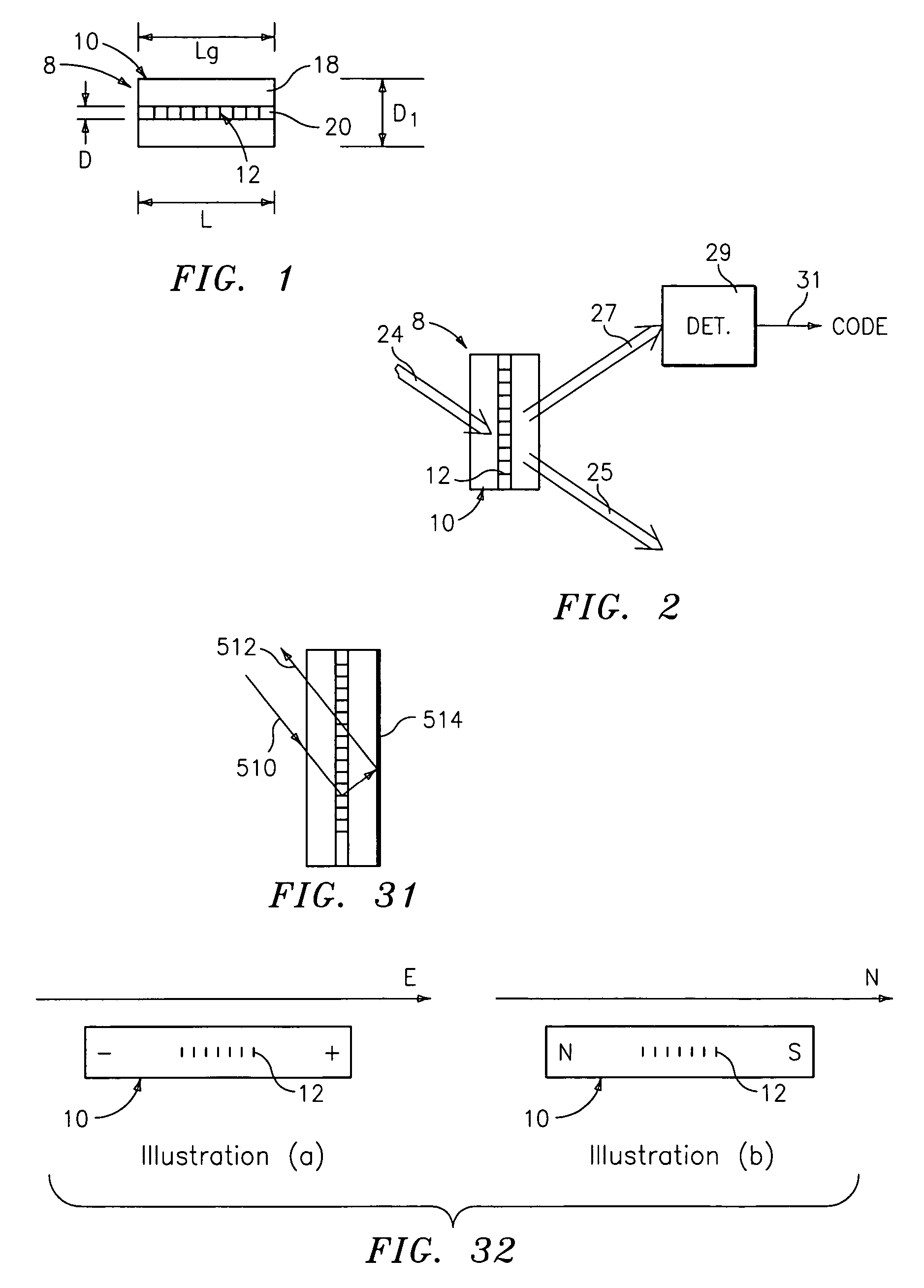 Chemical synthesis using diffraction grating-based encoded optical elements