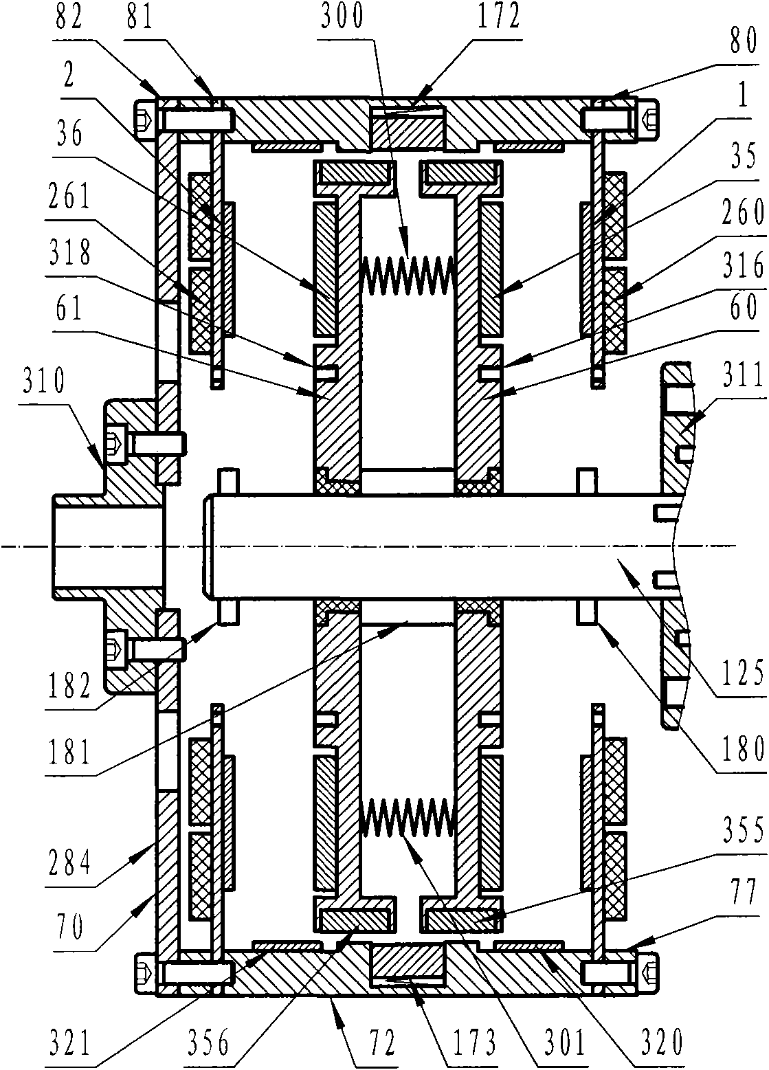 Barrel permanent magnet coupling capable of adjusting coupling space and area of air gap magnetic field