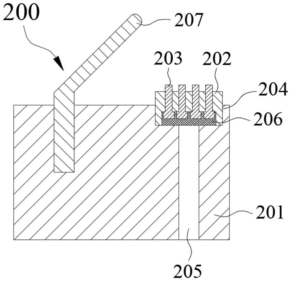 An electrical conduction structure and its on-machine measuring device