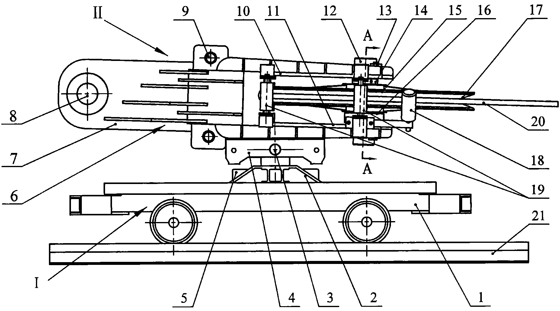 Movable pulley traction connecting device used for inclined drift transportation heavy equipment