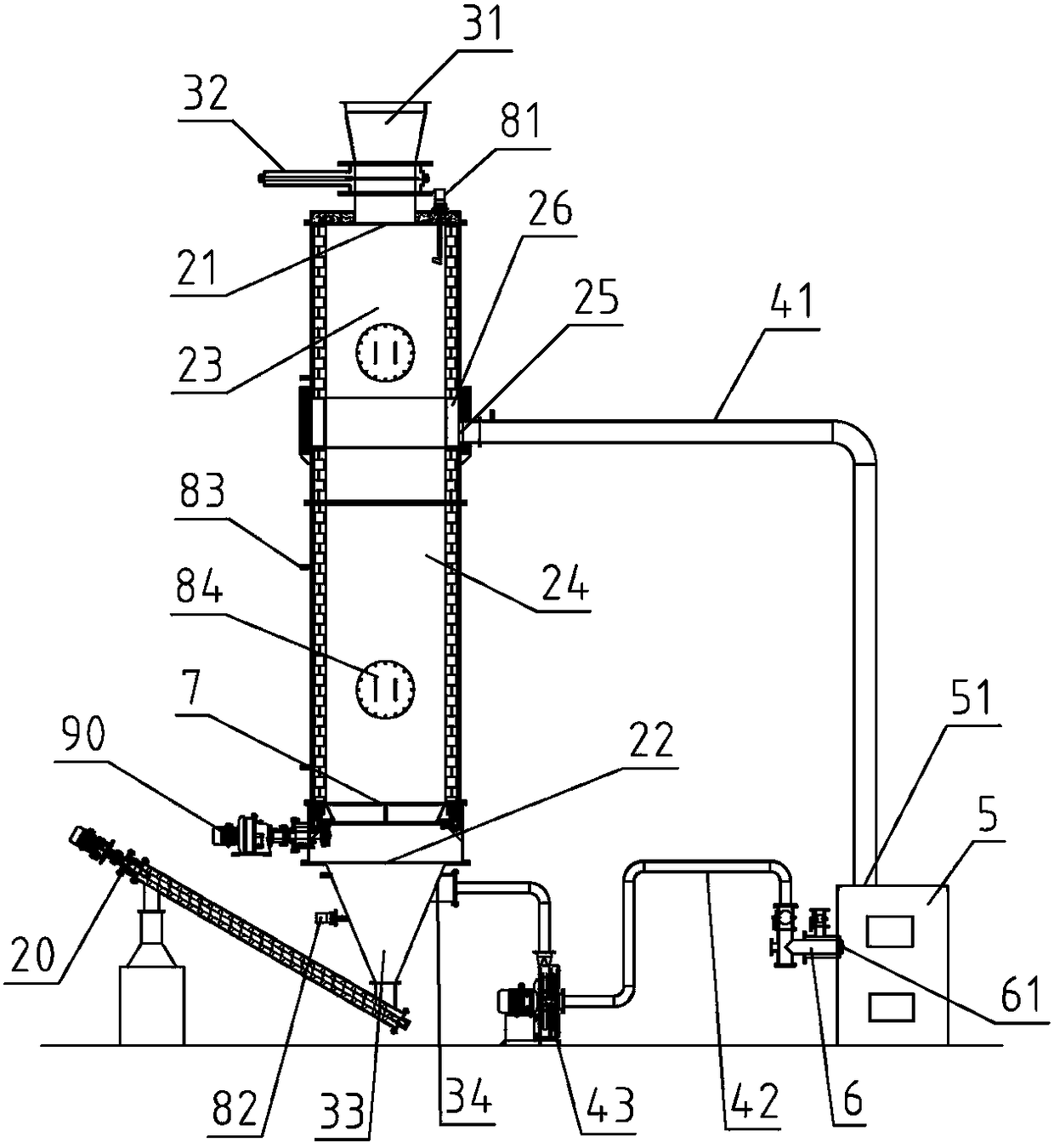 Continuous biomass charcoal gas cogeneration device