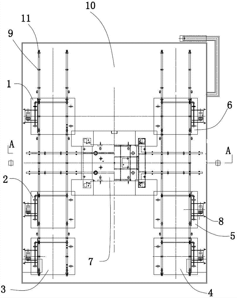 Multiple-mould changing system in parallel arrangement