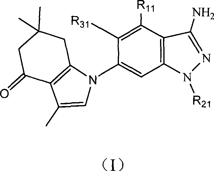Tetrahydro indazolone or tetrahydro indolone substituted indazole derivative and salt thereof