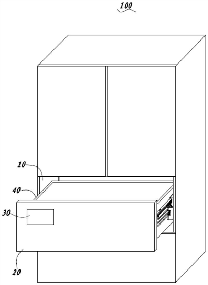 Refrigerator with slide rail cable routing mechanism