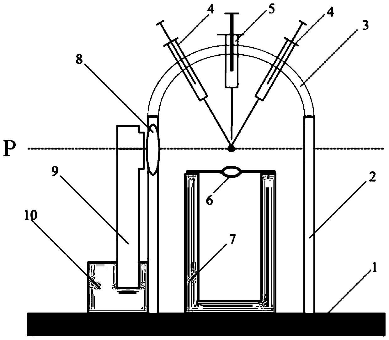 Container-free ultramicro chemical reaction observation device