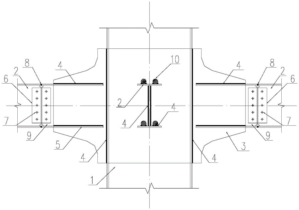 Oppositely penetrating steel bar and oppositely penetrating vertical insert plate type beam column two-way rigid joint