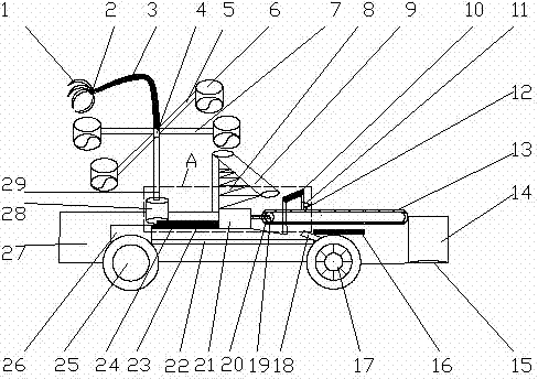 Automatic fruit-picking and leave-removing device