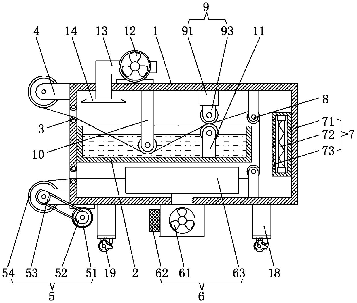 Textile material dyeing processing device