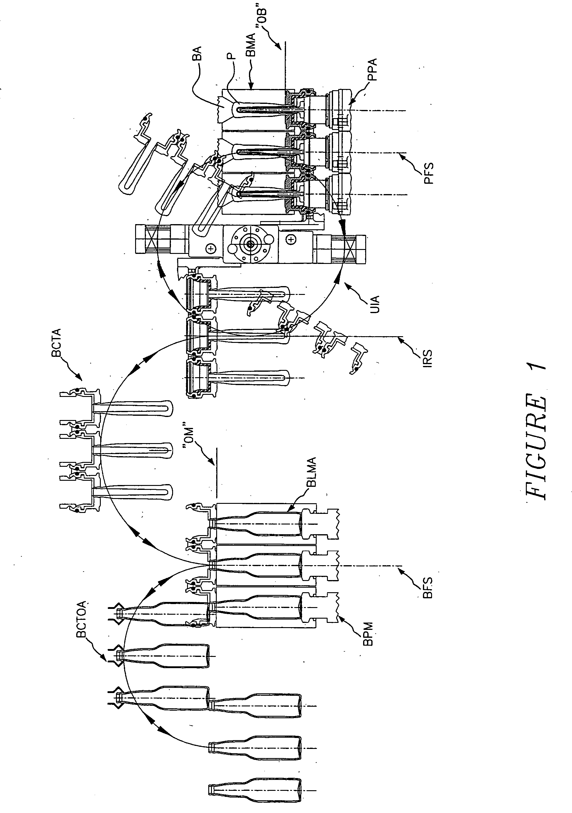 Method and a machine for the production of hollow glassware articles